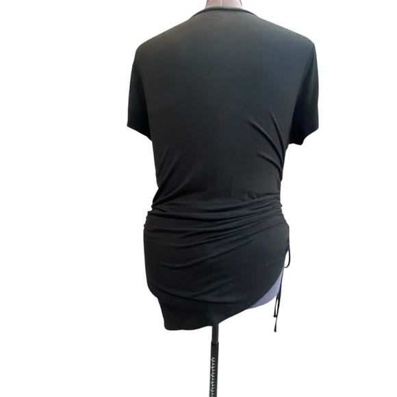 TORRID Super Soft Crew Side Tie Ruching Asymmetrical Tunic Tee Women sz 2 (18) - Picture 6 of 8